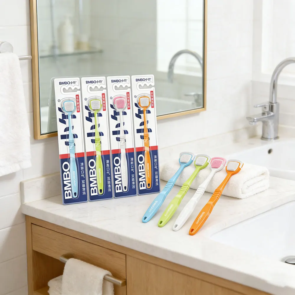 BMBO Tongue Brush, Tongue Scraper, Tongue Cleaner, Tongue Scraper Cleaner, Keep Fresh Breath,  4 Packs
