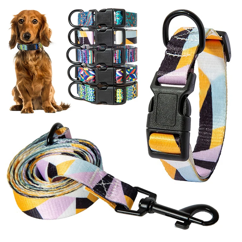 Bohemen Stijl Halsband En Riem Set Voor Kleine Medium Grote Honden Verstelbare Puppy Kat Wandelen Halsbanden Dierbenodigdheden Accessoires