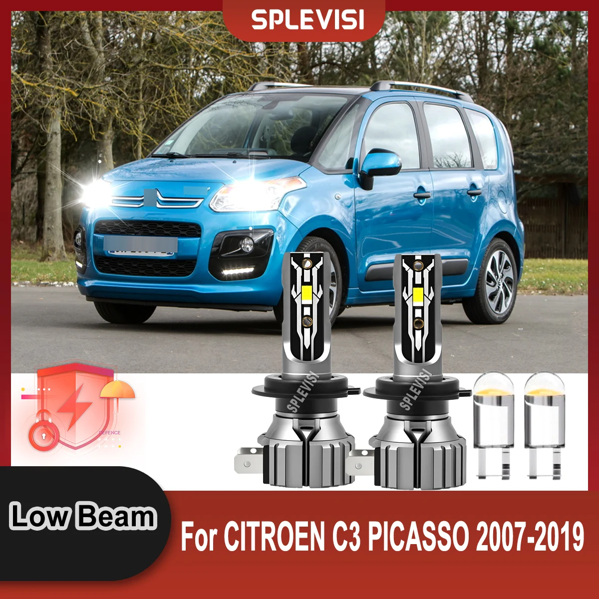 

H7 477 LED 6000K Headlight Low Dipped Bulbs -a Sleek, Aggressive, and Modern For CITROEN C3 PICASSO 2007 2008 2009 2010-2019