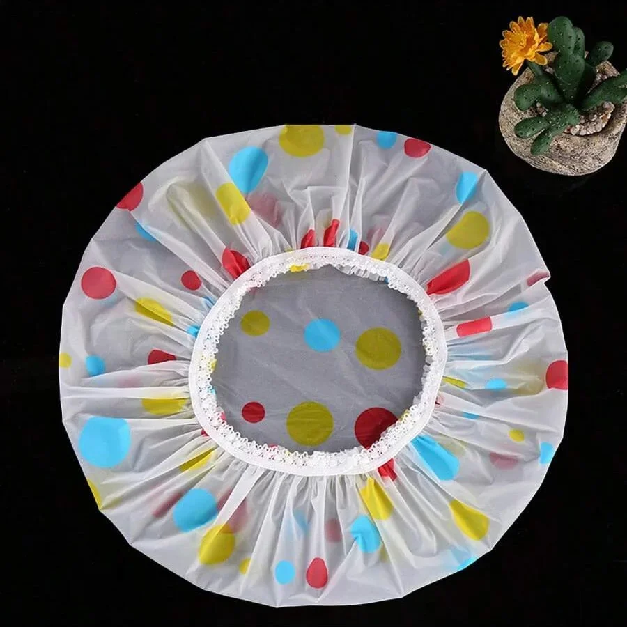 مكافحة النفط الدخان المرأة المنزلية 5 قطع غطاء دش مقاوم للماء الاستحمام العناية بالشعر قبعة الدش غطاء الشعر الجاف