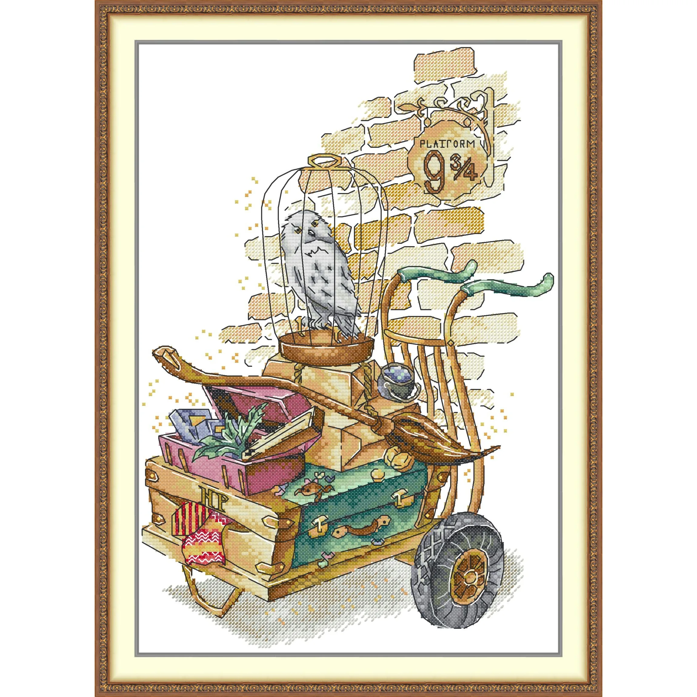 News Pre-Printed Cross Stitch Kit, Stamped Aida Fabric With DMC Threads,Embroidery Kit - Harry‘s Merchandise