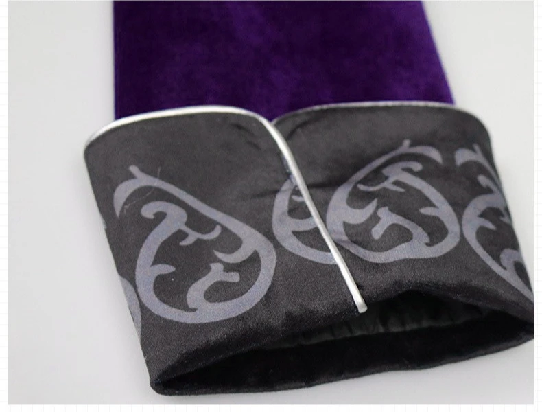 سترة طويلة مطرزة باللون الأحمر للرجال، معطف واق من المطر مكون من قطعتين باللون الأسود، معطف خلفي عتيق بياقة أرجوانية. #4