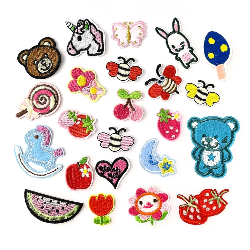 Арбуз-клубника-утюг-на-заплатках-ткань-вышитая-аппликация-шитье-украшение-для-одежды-ремонт-декоративная-нашивка-для-одежды