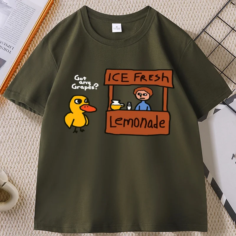 Got Any Grapes Duck Ice Fresh Lemonade Funny T-Shirt Causal Cotton Short Sleeve Round Neck Tshirt The Duck Song T-Shirts Clothes view 3
