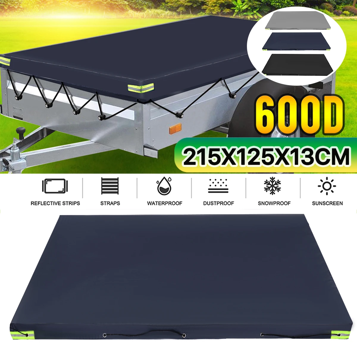 

Universal Trailer Car Cover Auto Roof Tent Sunshade Waterproof Windproof Dustproof Outdoor Protector Travel Camping Canopy