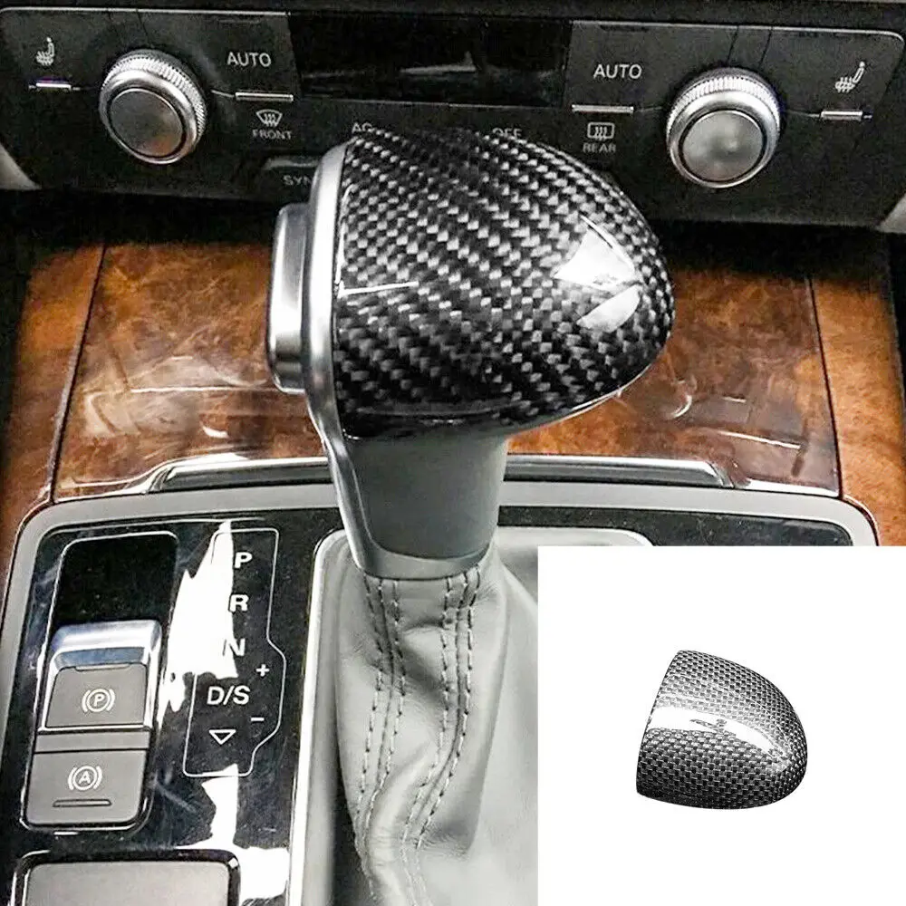 

WXZOS Carbon Fiber Gear Shift Knob Cover for Audi 2012-2015 A6 2011-2014 A7 Quattro