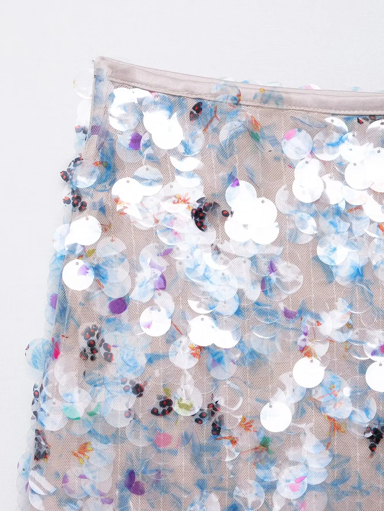 HH Elegant Women Solid Sequined Slim Mini Skirt 2025 Sparkling Party Style Skirt Female Sexy High Waist Short A-Line Skirt