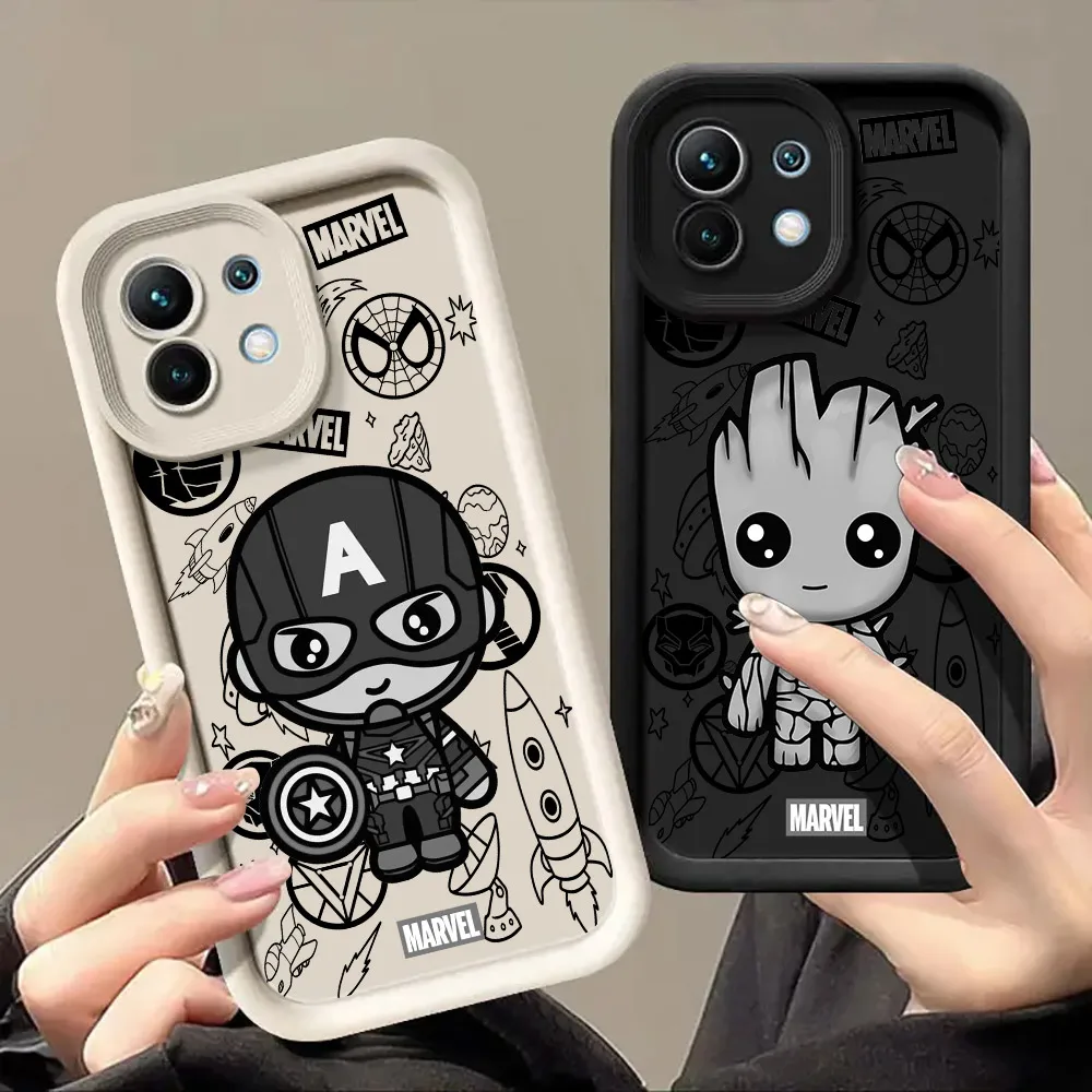 

Marvel Groot The Hulk Cartoon Case for Xiaomi Mi 13T 14T 15 15T Pro 17 Ultra Poco M7 M8 F8 F7 X6 X7 X8 Pro Max Shockproof Cover