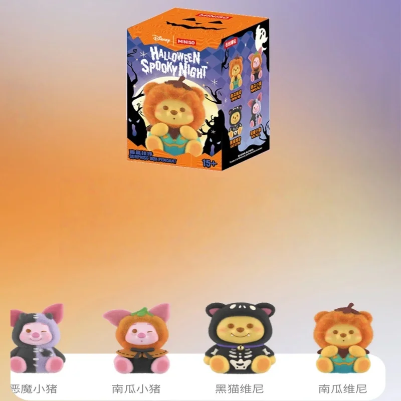 

Новый подлинный Дисней Винни Пух Хэллоуин, жуткая ночь, серия, модная слепая коробка, игрушки, коллекционные фигурки, куклы, украшение для рабочего стола