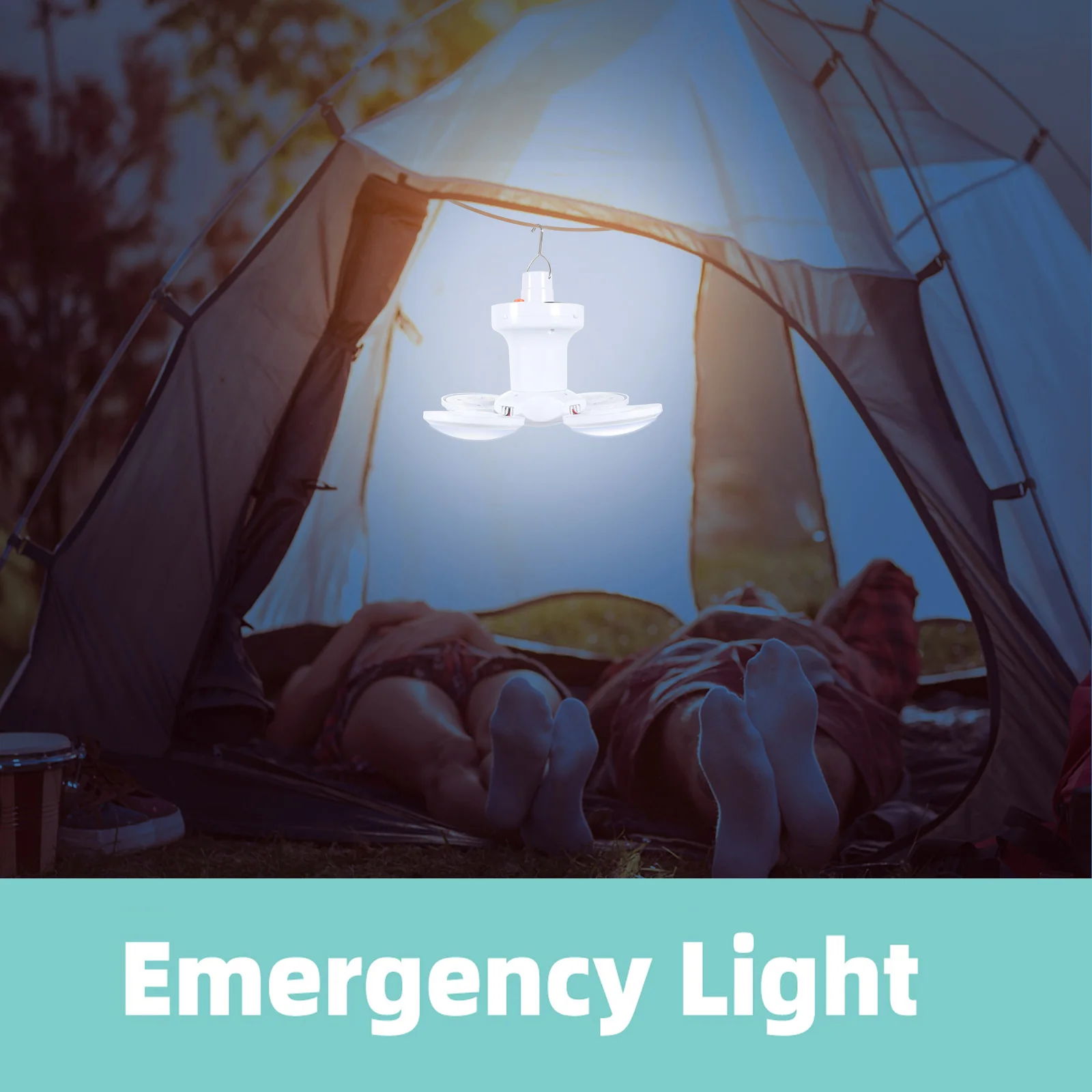 

1Pcs Solar Energy Bulb Multipurpose Folding Camping Outdoor Emergency Light Rechargeable Tent Lamp Hanging Lamp for Patio Garden