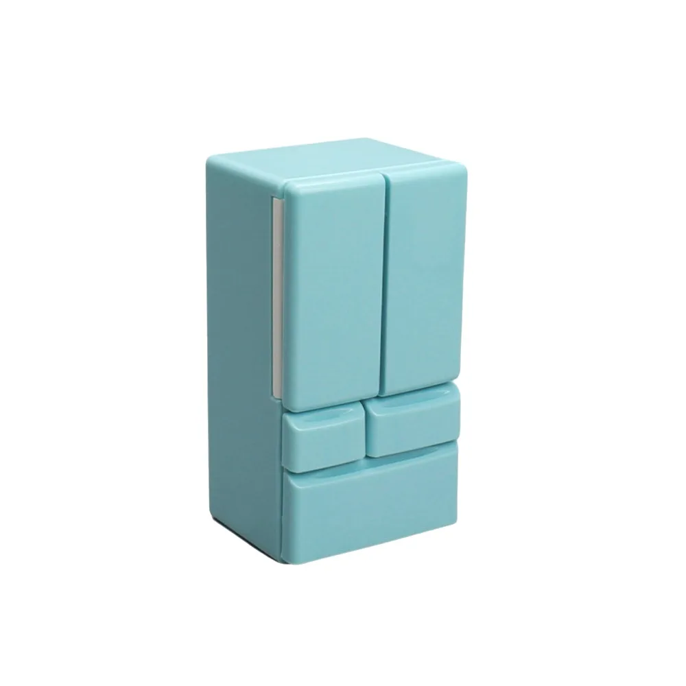

New Plastic Miniature Fridge Mini Double Door Simulation Refrigerator 1:12 Refrigerator Model House Accessories