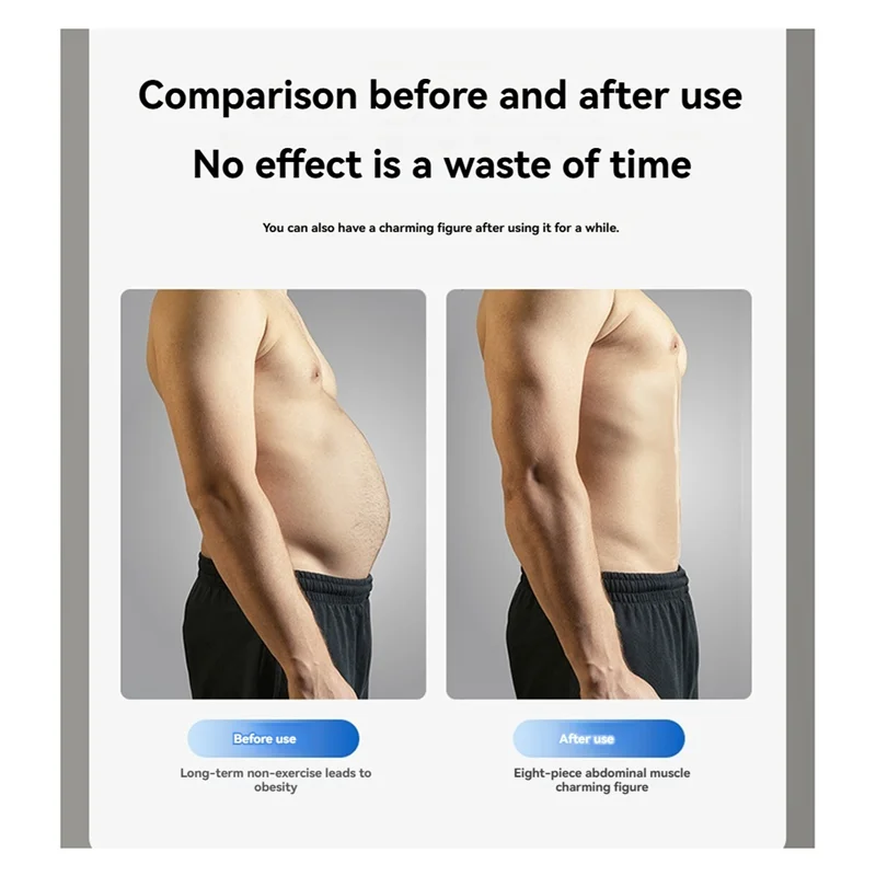 

RTSHE-Vibration Muscle Stimulator Abdominal EMS Trainer Electrostimulation Home Gym Equipment Fitness Massager USB Charging