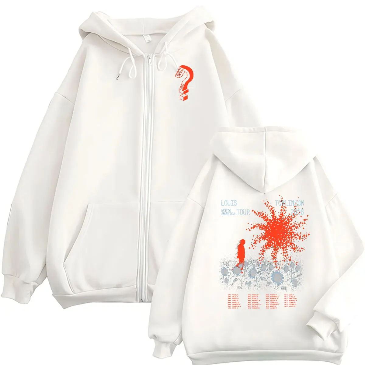 Louis Tomlinson How Did We Get Here Tour 2026 Zipper Hoodie Men Women Hip Hop Pullover Coats Sweatshirt Retro Long Sleeve Hooded