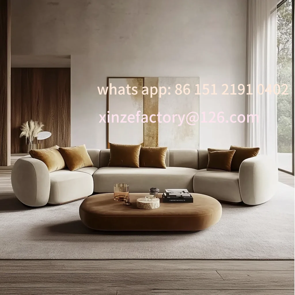 

Customizable Modern Home Furniture Lounge Sofa Simple Special-shaped Suede White Sofa Design Luxury Living Room So