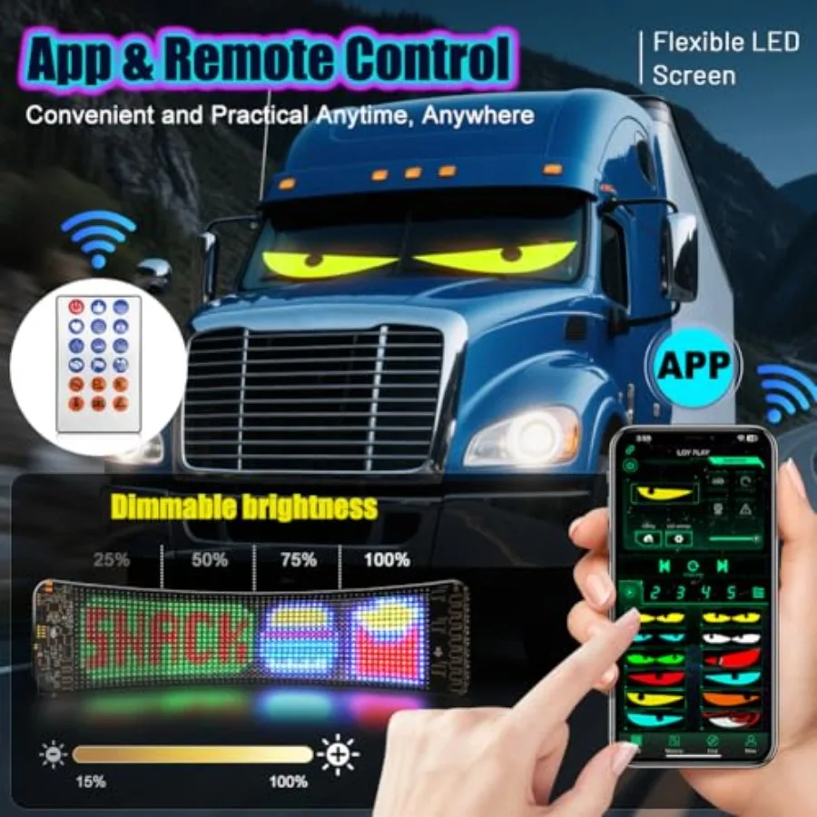 LED Eyes for Car Windshield, 2Pc 13.78