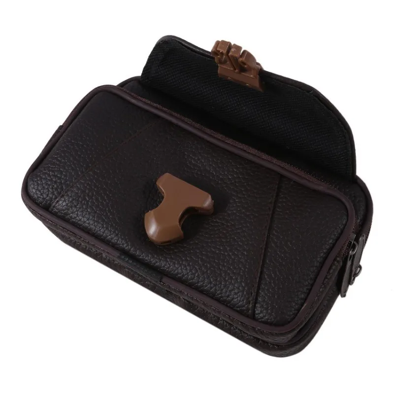 Marsupio da uomo in pelle PU tinta unita da viaggio business casual marsupi borsa sportiva all'aria aperta tasche per borsa per cellulare