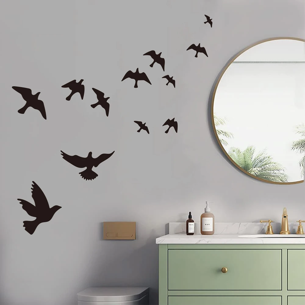 12 Stück fliegender Vogel Himmel Wandaufkleber Aufkleber Dschungel Tier Badezimmer Küche Schlafzimmer Wohnzimmer Home Decor
