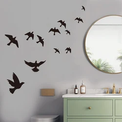 12Pcs Flying Bird Sky Wall Sticker Decal Jungle Animal Bathroom Kitchen Bedroom Living Room Home Decor