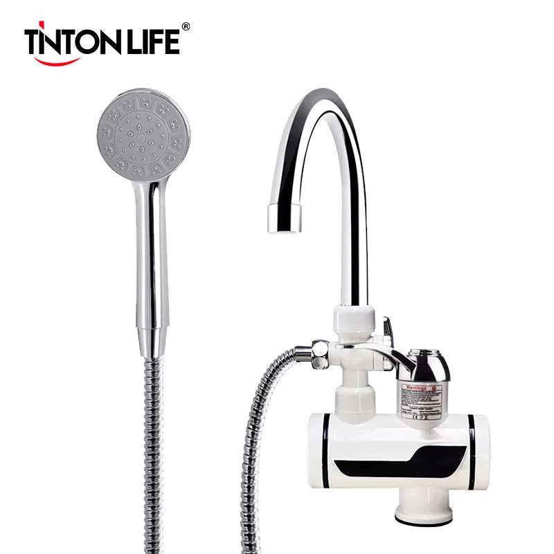 TINTON LIFE Instant Tankless Electric Hot Water Heater Faucet Kitchen Instant Heating Tap Water Heater with LED EU Plug