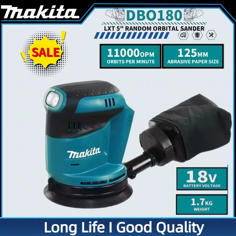 

Makita DBO180Z 18V Cordless Random Orbital Sander for Woodworking Putty Polishing Bare Tool for DIY Professional Use