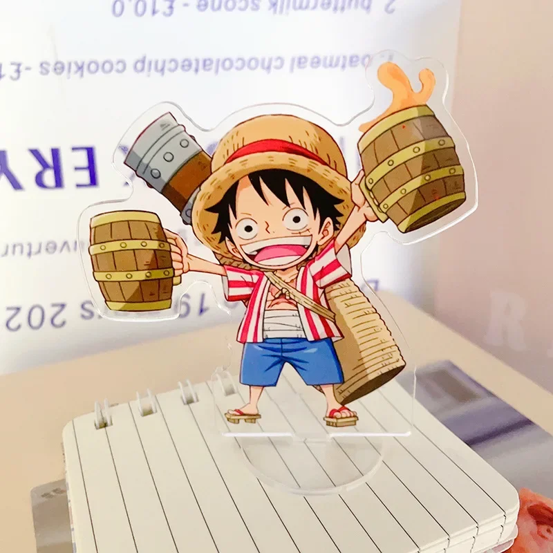 10cm Anime One Piece Luffy Roronoa Zoro Usopp Sanji FRANKY Acrylic Stand Model Plate Desk Decor Standing Sign Ornaments Gift