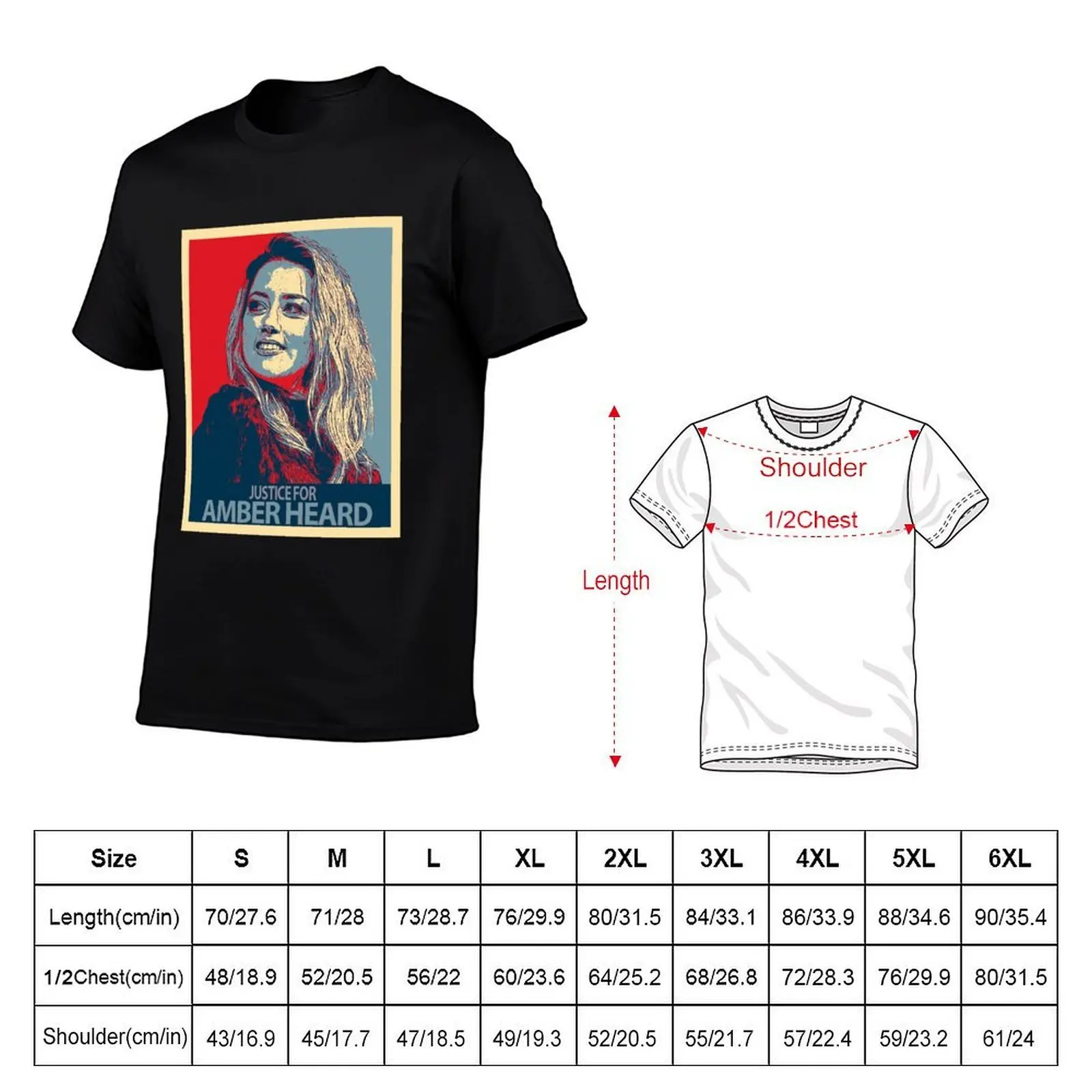 Amber Heard T-Shirt summer top Luxury man tee shirts for men