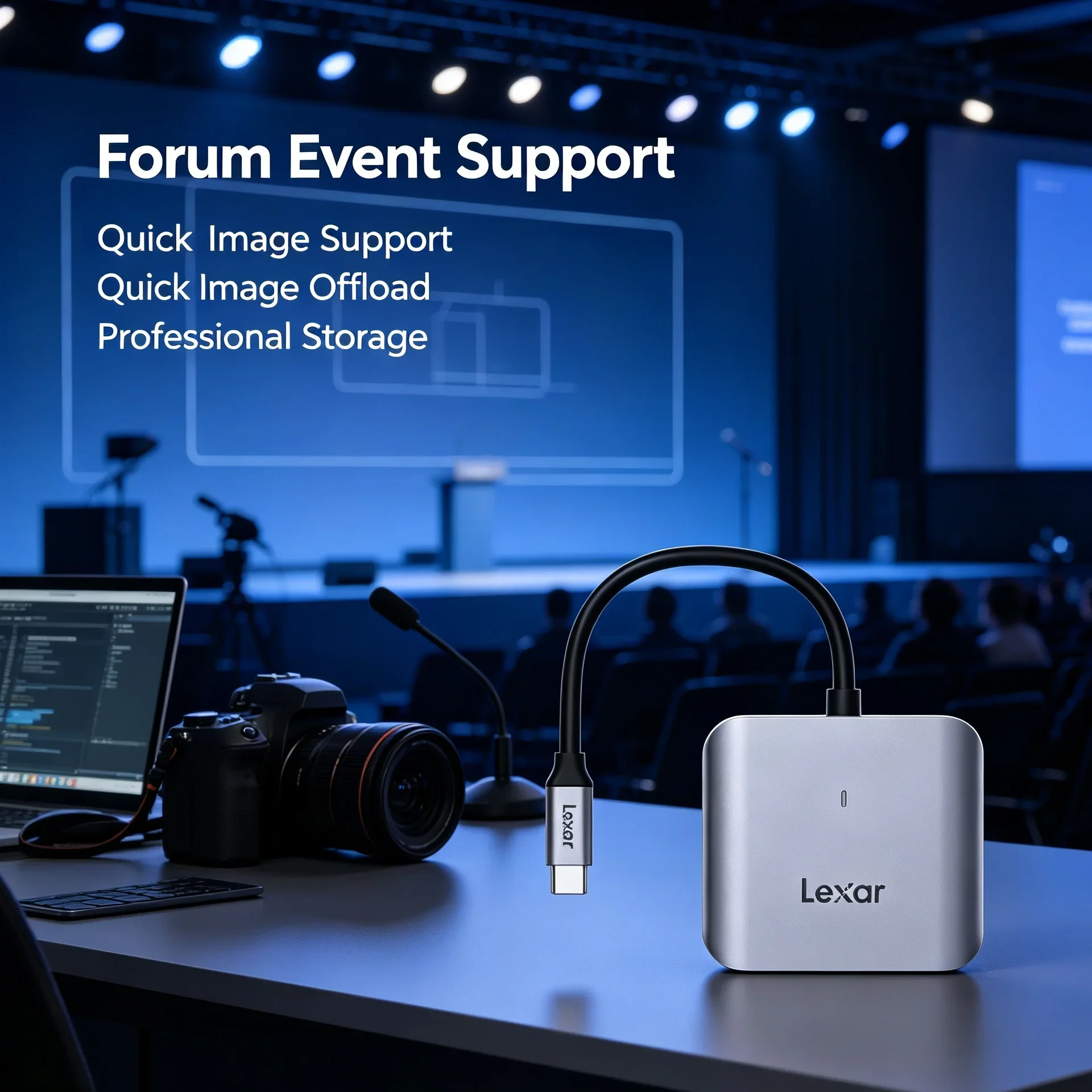 Lexar CFexpress Type B USB C Card Reader Aluminum 10Gbps USB 3.2 Gen 2 CFE Memory Card Reader Portable for 8K Video Camera PC