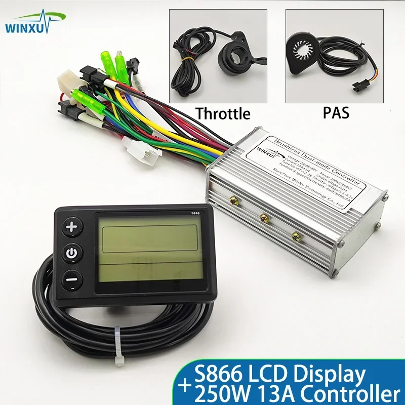 24V36V48V 250W 13A 350W 15A Ebike Borstelloze Motor Universele Controller S866 LCD Display voor Elektrische Mountainbike ScooterReparatie