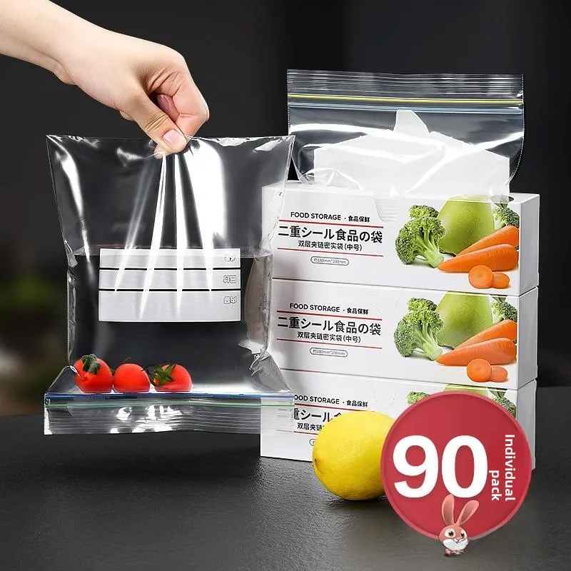 

Утолщенная прозрачная сумка-пакет с застежкой-молнией для хранения продуктов, большая, с двойными ребристыми ручками, для домашнего использования