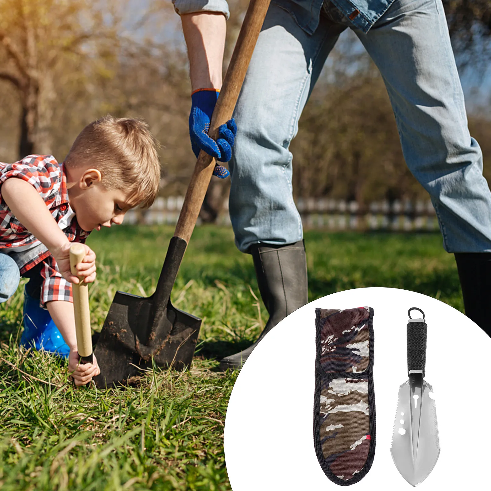 

Garden Shovel Stainless Steel Multi-functional Emergency Tool Portable Digging Survival Outdoor Camping Gardening