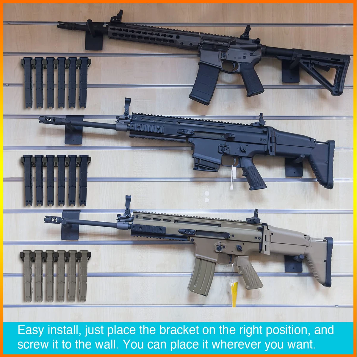 FANDAO Mounts for Mag Wall Display Show Accessories Wall Mount Display for Gun Room Magazine and Ammo Storage & Organization