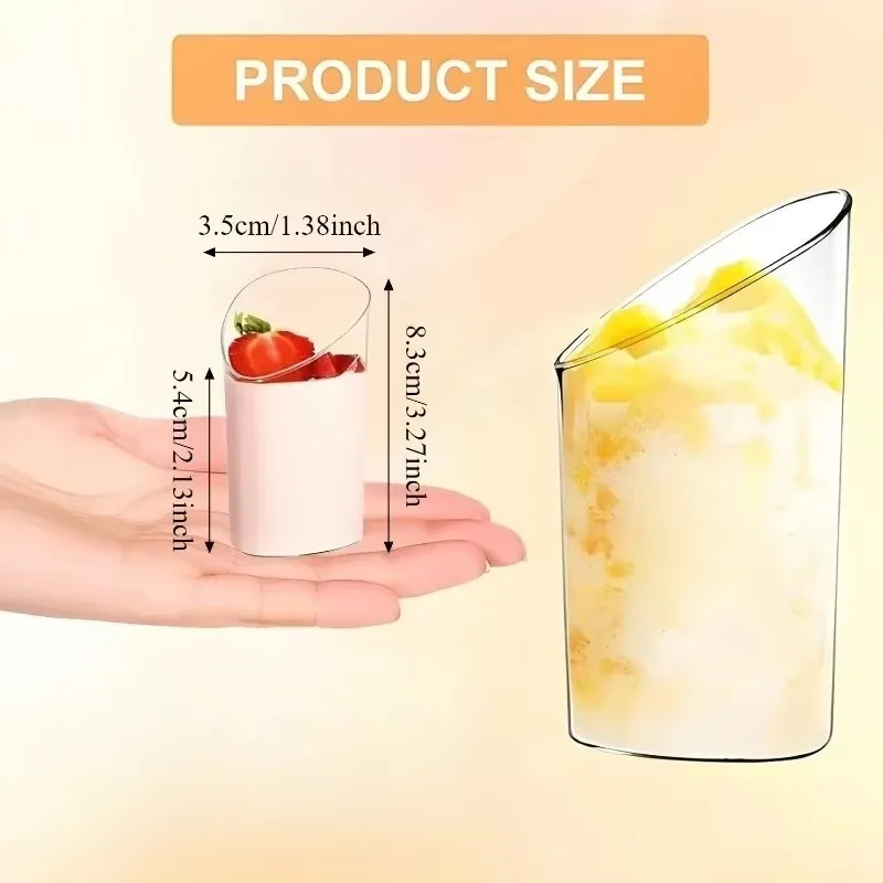 20/50PCS Disposable Clear Plastic Mini Dessert Cups Transparent Ice Cream Pudding Jelly Serving Cups for Wedding Birthday Party