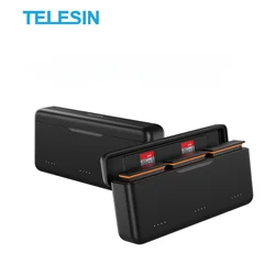 TELESIN Fast Charging Case for DJI OSMO Action 5 4 3 360 Type-C Battery Charger with TF Card Storage Action Camera Accessories