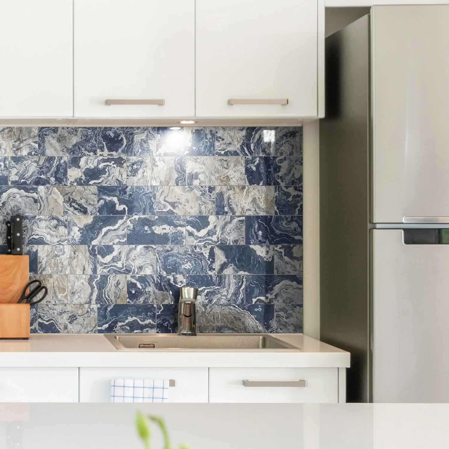 Alwayspon Thicker Design 3D Marble Peel and Stick Tile Backsplash,Vinyl Tile Sticker Flooring Self Adhesive Tile for Kitchen