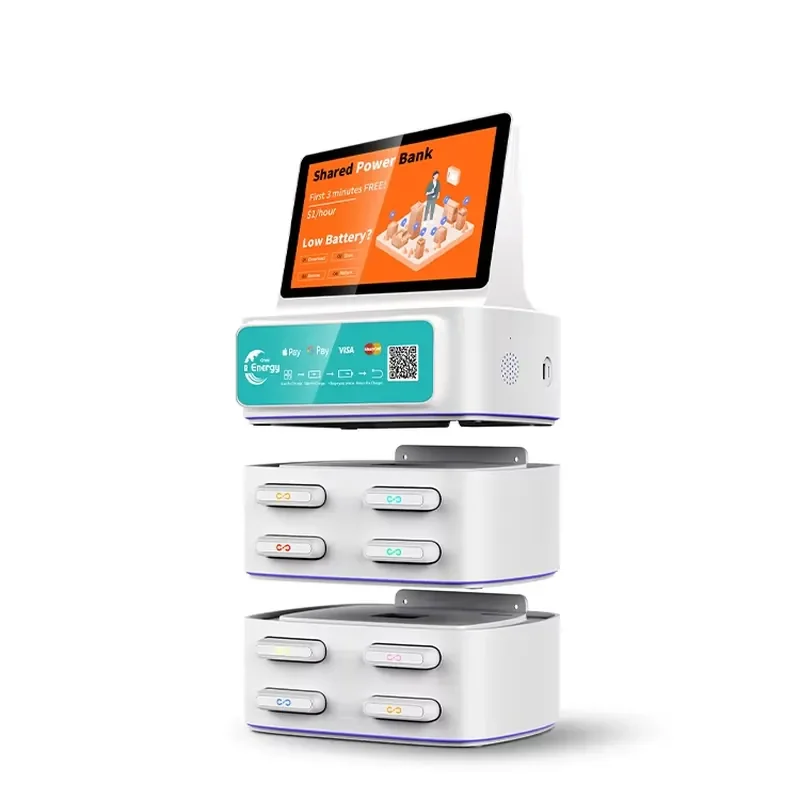 Customizable 6000mAh 8-Slot Rental Power Bank With Advertising Screen Fast and Safe Charging