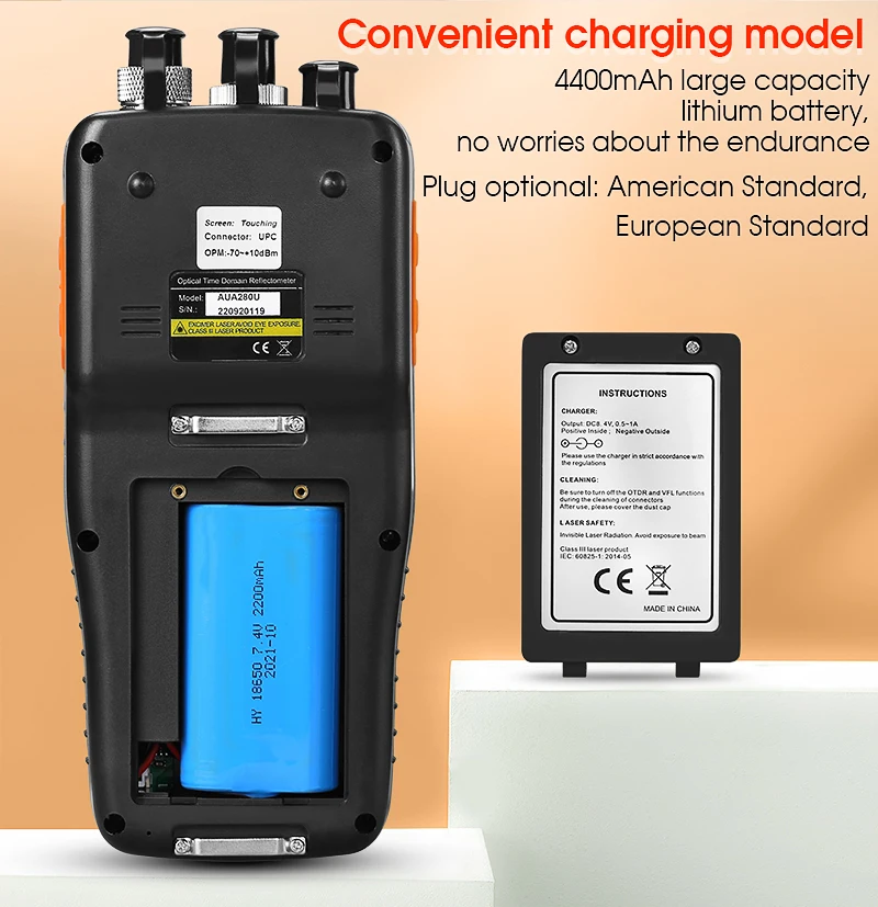 COMPTYCO AUA28U Mini 60KM Fiber Optic OTDR Optical Fiber Reflectometer Built in VFL with FC SC Touch