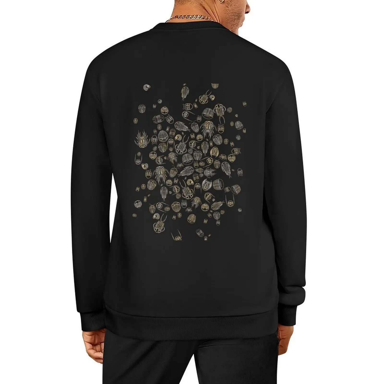 

Trilobite Pattern (oval, yellow/gold & black) Pullover aesthetic clothing men's sweat-shirt new in sweatshirts