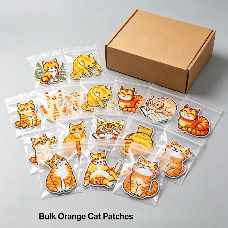 

Cute Cat Embroidered Applique, Orange Kitten Iron on Patch for Jeans Jacket Backpack DIY Sewing Repair