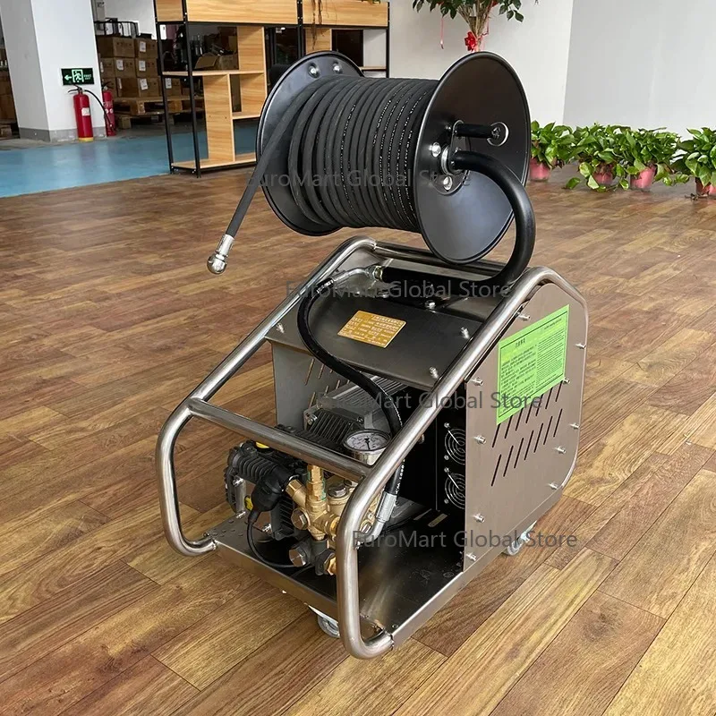 Electric High Pressure Water Jet Sewer Pipe Cleaning Machine 130bar 25lpm with Core Pump Two-Item Dredging Component for Home