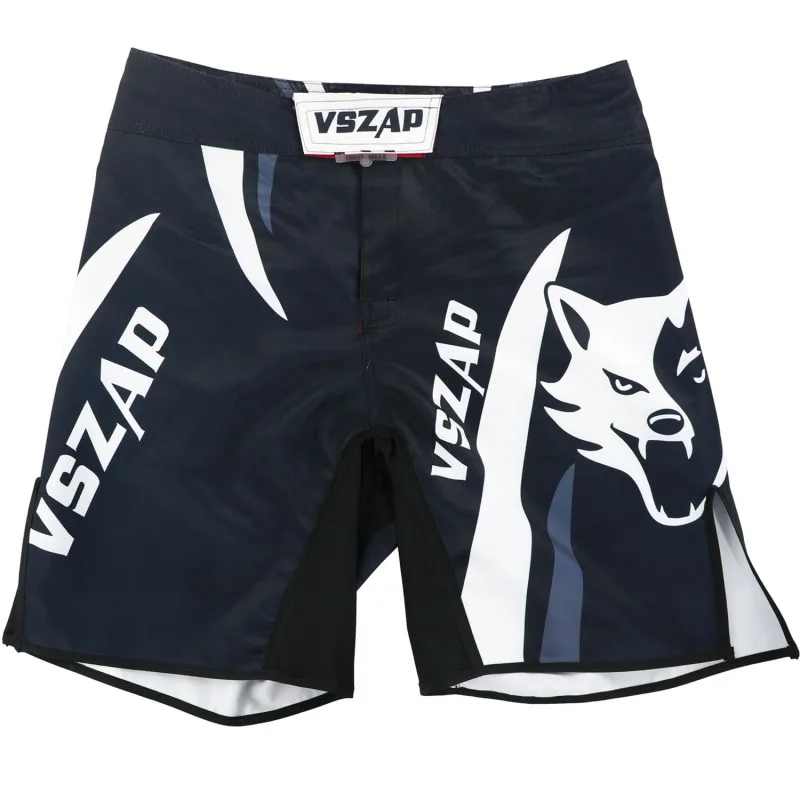 Vszap MMA Shorts Kickboxing Muay Thai Quick-Dry BJJ Grappling Fight Training Split Side Gym Combat Sports Workout Shorts