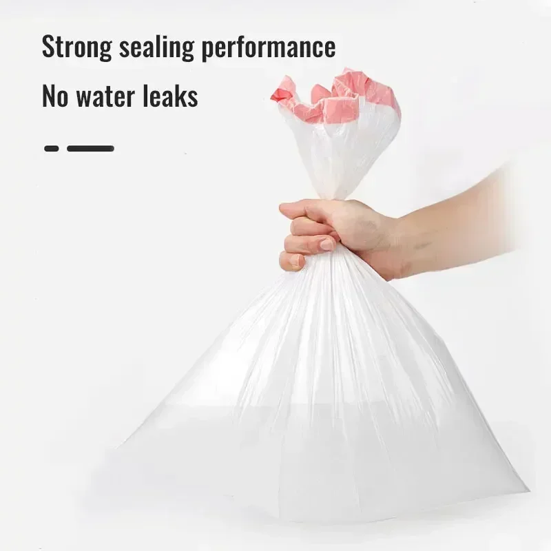 Garbage Bag with Drawstring Household Disposable Transparent Garbage Bag Kitchen Dormitory Living Room Use Three Sizes Selection image 4