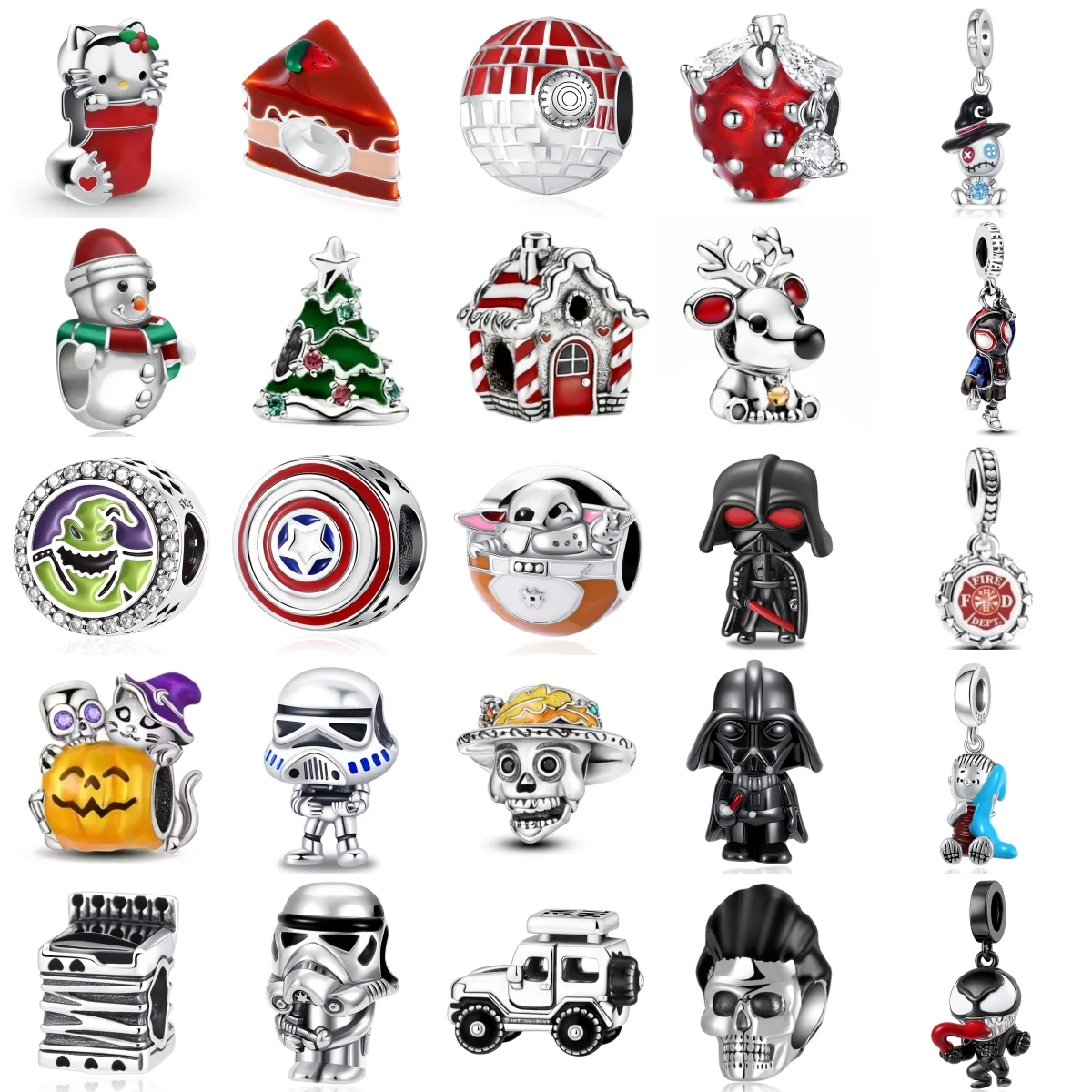 

MINISO Disney Animation Santa Claus Apple Socks Warrior Original 925 Silver Pendant Fit Bracelet Charm For Jewelry Making 2025