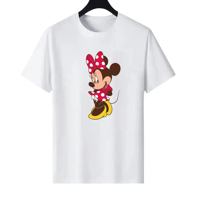 

Disney Minnie Mouse Pattern Woman Sporty Print Parent-child Clothing Fashion Ladies Cheap Y2k Short Sleeves T-Shirt Sweatshirts