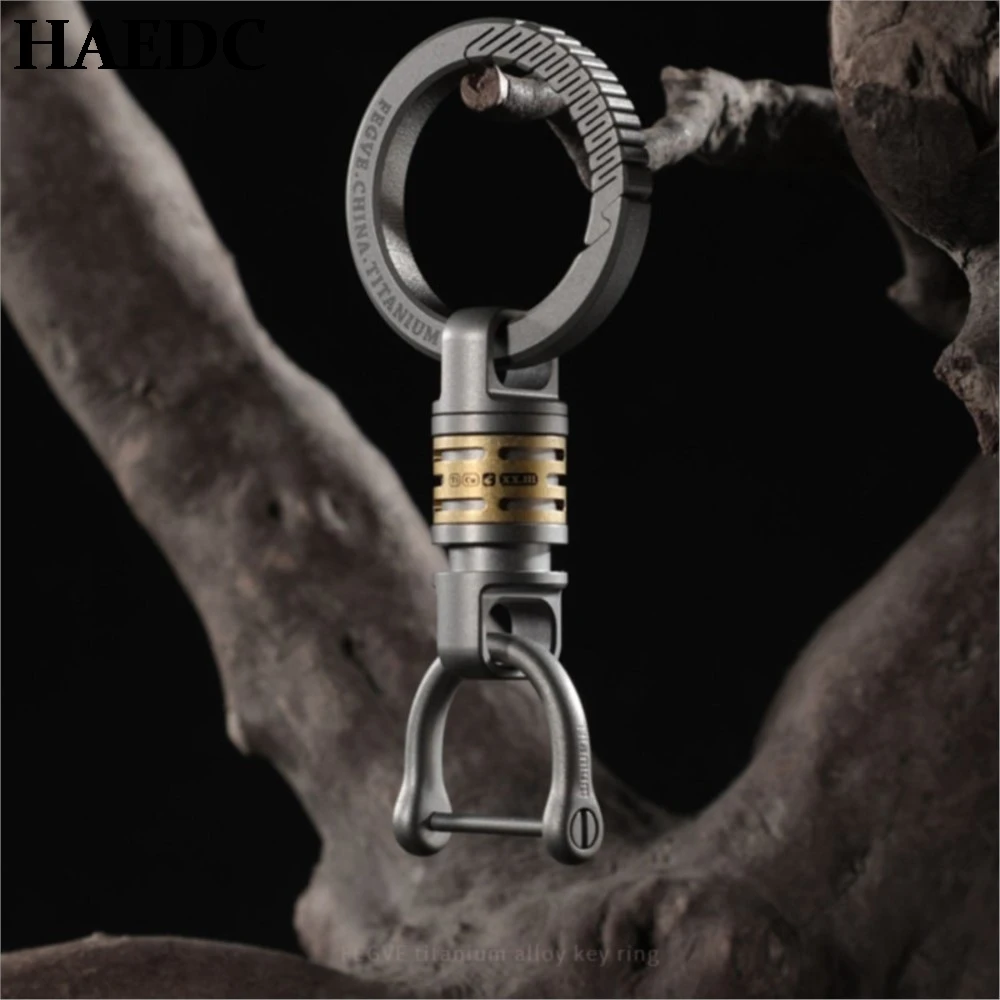 Imagem -05 - Haedc-titanium Alloy Car Keychain Cobre Embutidos Liberação Rápida Universal Buckle Survival Tool Key Organizer Novo