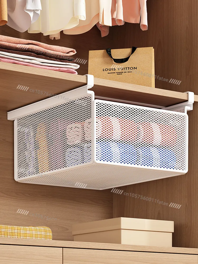 

Wardrobe pull baffle cabinet layered artifact, hanging underwear socks storage box