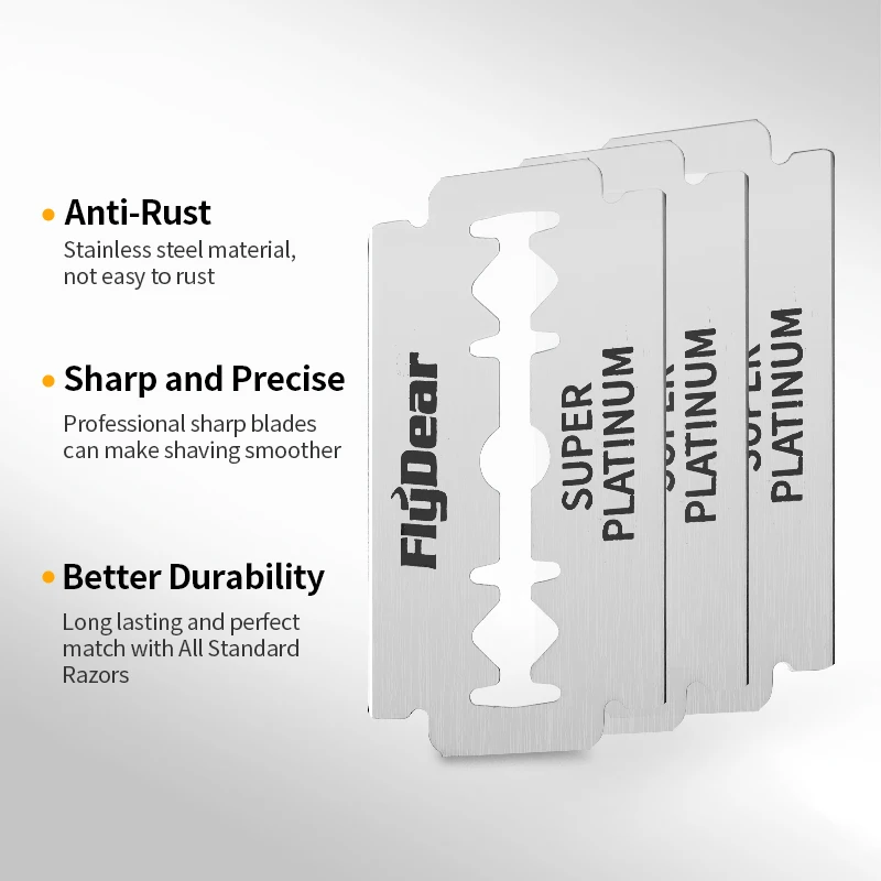 شفرات حلاقة مزدوجة الجوانب من الفولاذ المقاوم للصدأ، شفرات حلاقة يدوية قديمة الطراز لتصفيف الشعر والحلاقة