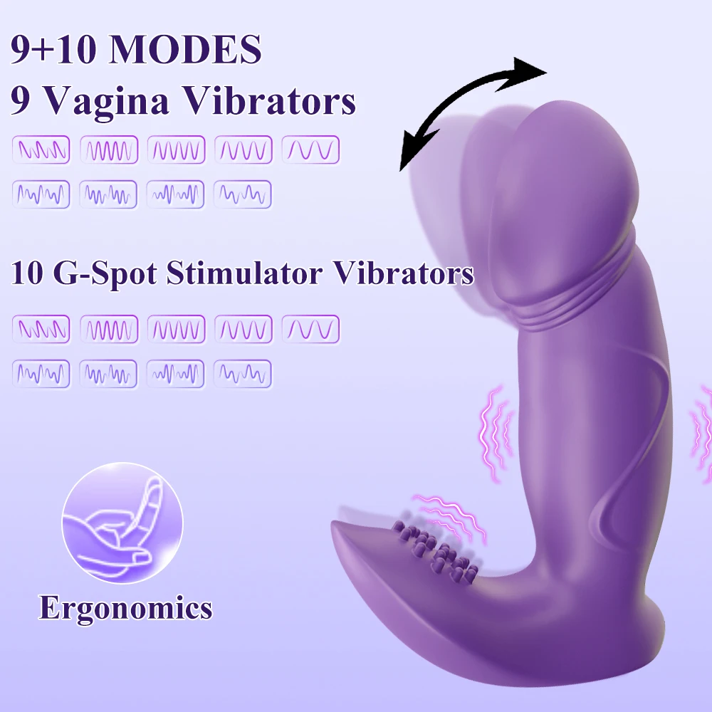 Vibromasseur télécommandé pour femme, gode de poussée, jouets sexuels pour femme, remuant le doigt, point G, stimulateur de clitoris, culotte sans