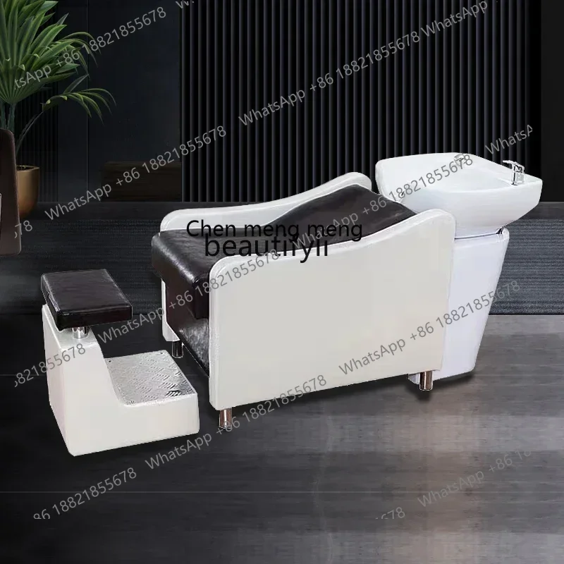 cc182l Hair Salon Lying Half Shampoo Chair Hair Saloon Dedicated Flushing Bed Massage Couch Hair Salon Ceramic Basin