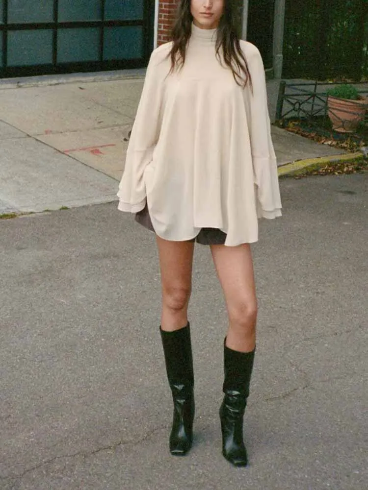 

Зимняя новая мода в европейском и американском стиле, простая женская одежда, дизайн, универсальные многослойные декоративные топы из пряжи