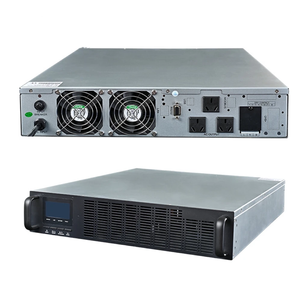 ZJZ Pure Sine Wave Online مصدر طاقة غير منقطع UPS 6KVA 6KW مع رف بطارية بدون استجابة